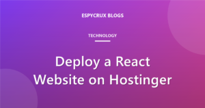 Deploy a React website on Hostinger