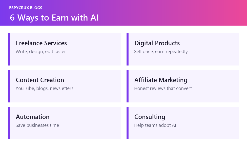 Ways to earn with AI